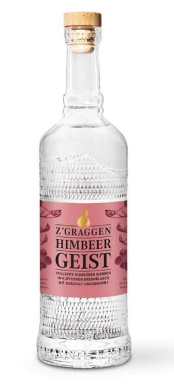 Z'graggen Himbeergeist Signatureflasche